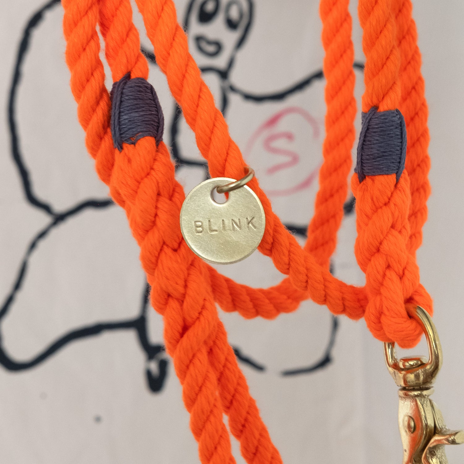 Neon Orange Sailing Rope Dog Leash