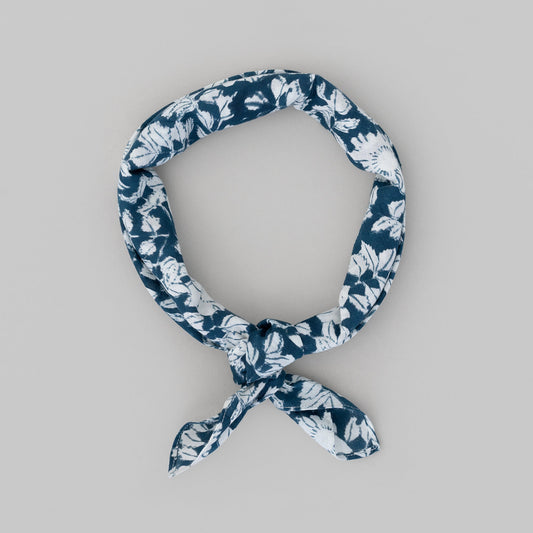 Blue and white floral bandana
